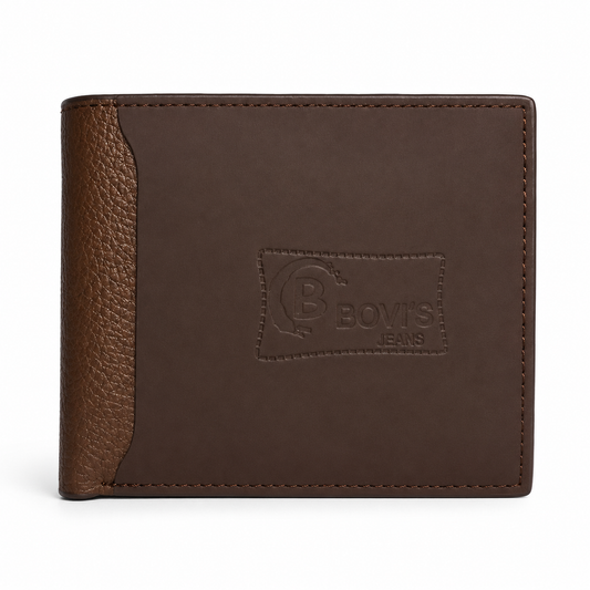 BOVI'S Brown Men's Leather Bi-Fold Wallet with Premium Finish
