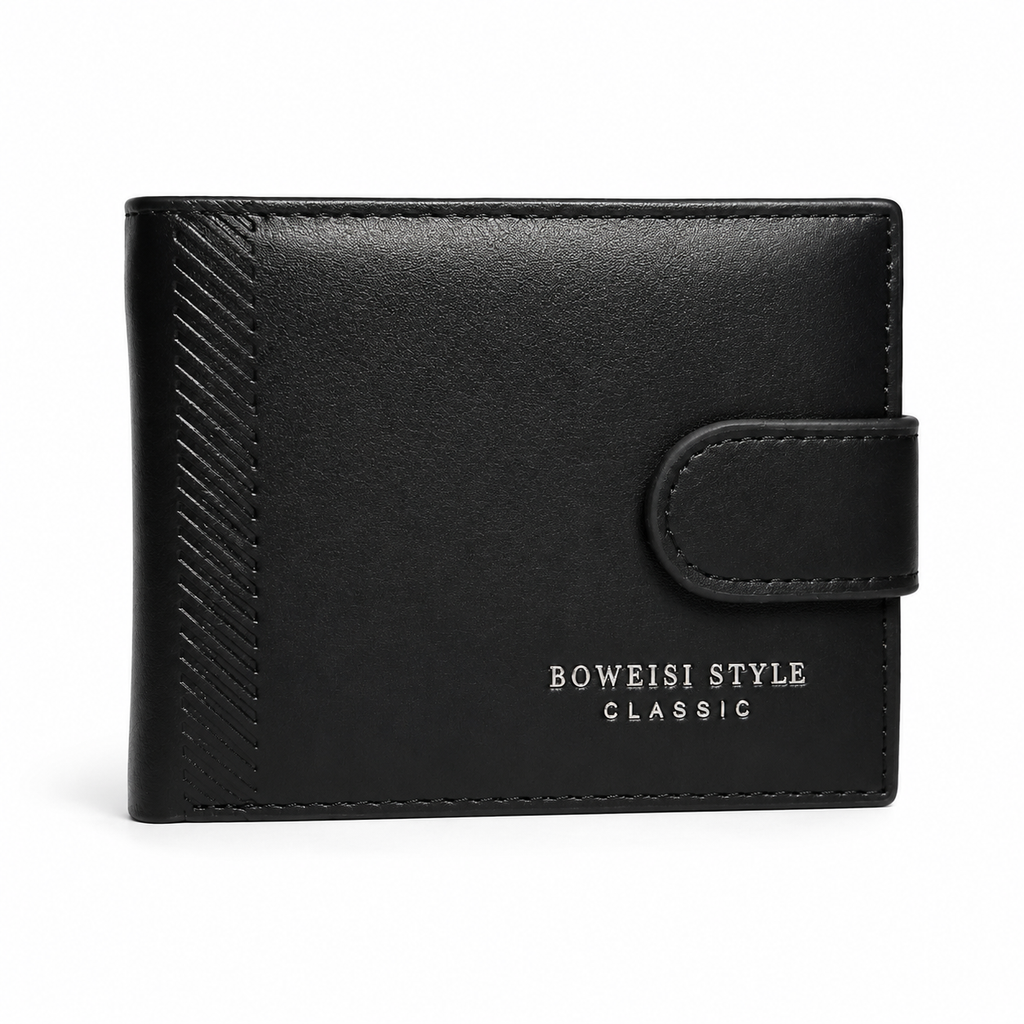Premium Men's Bifold Wallet with Snap Closure
