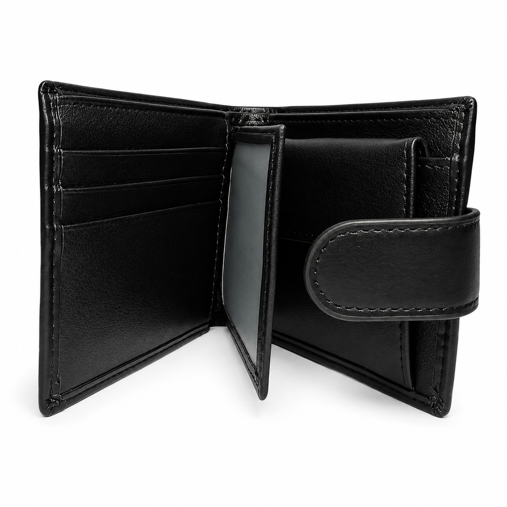 Premium Men's Bifold Wallet with Snap Closure