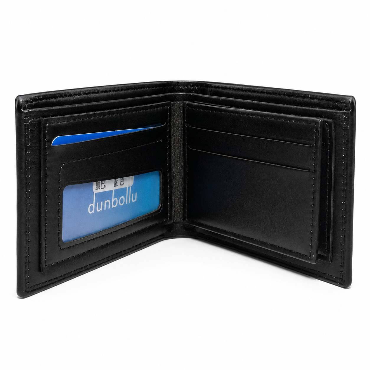 Classic men's bifold wallet with slim design, multiple card slots, and cash compartment for everyday use.