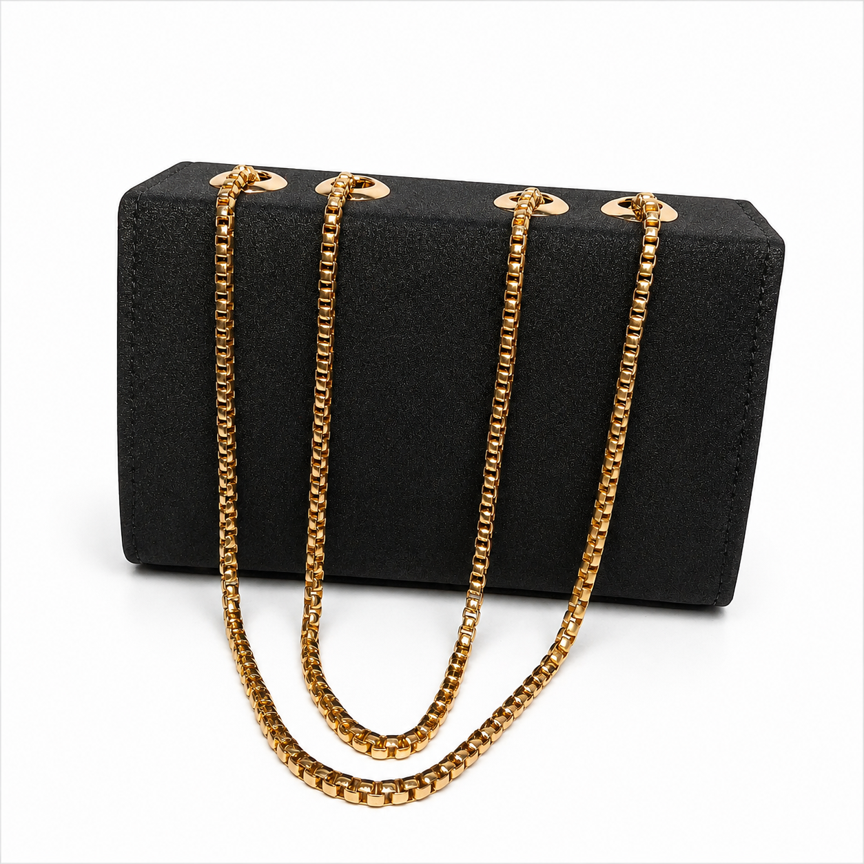Elegant Black Women's Chain Crossbody Clutch Bag