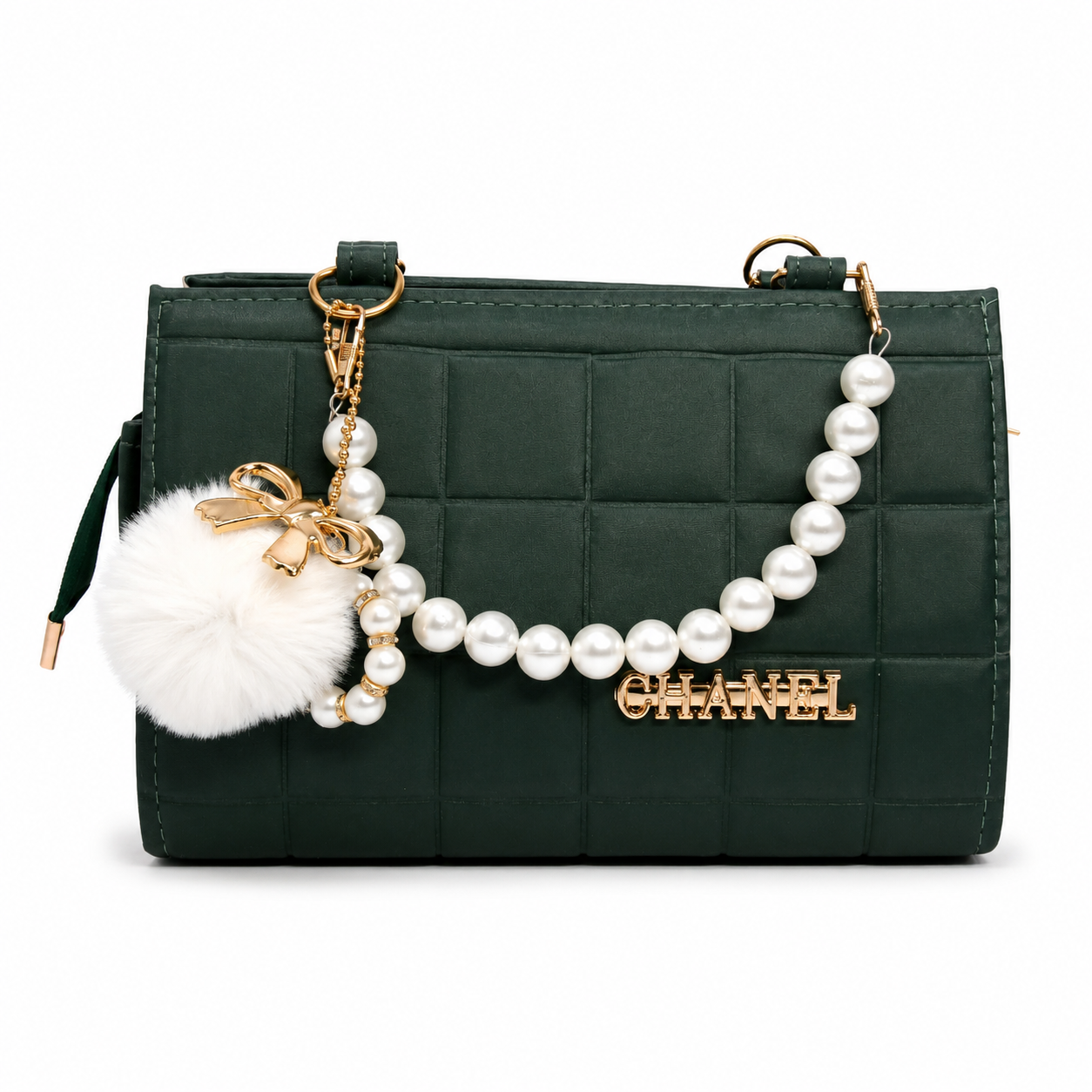 Luxury Pearl Charm Women's Shoulder Bag with Premium Leather Finish