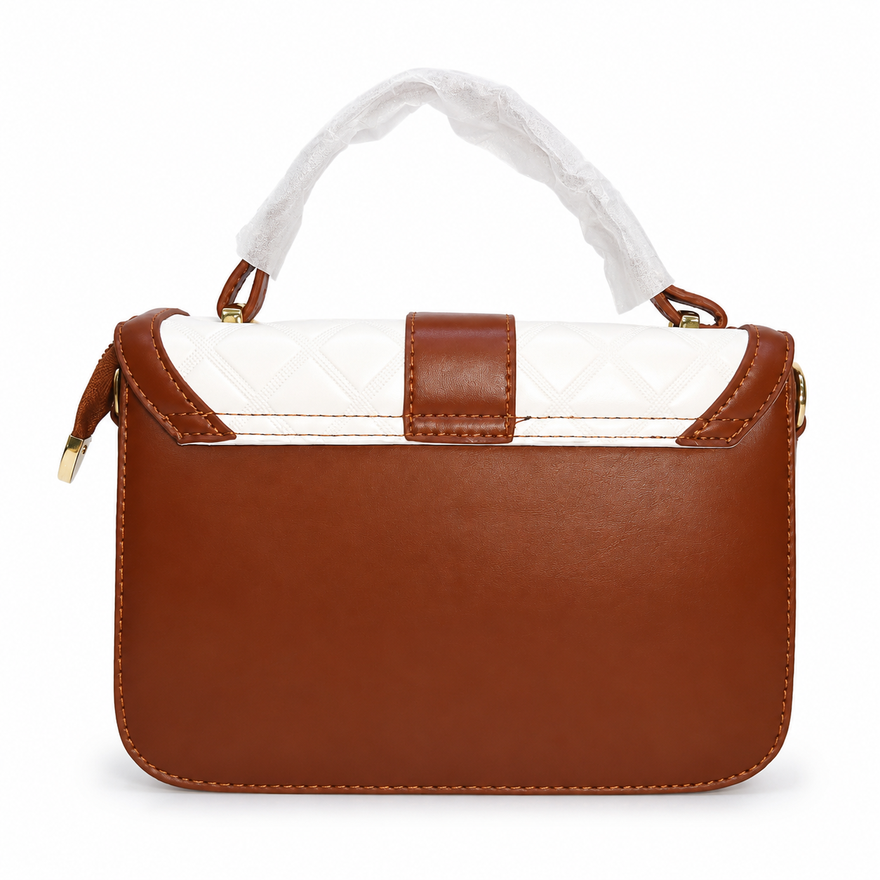 Women's Quilted Top Handle Crossbody Bag with Adjustable Shoulder Strap