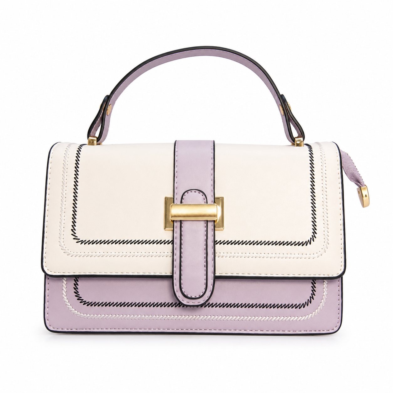 Women's Structured Top Handle Crossbody Bag with Adjustable Shoulder Strap