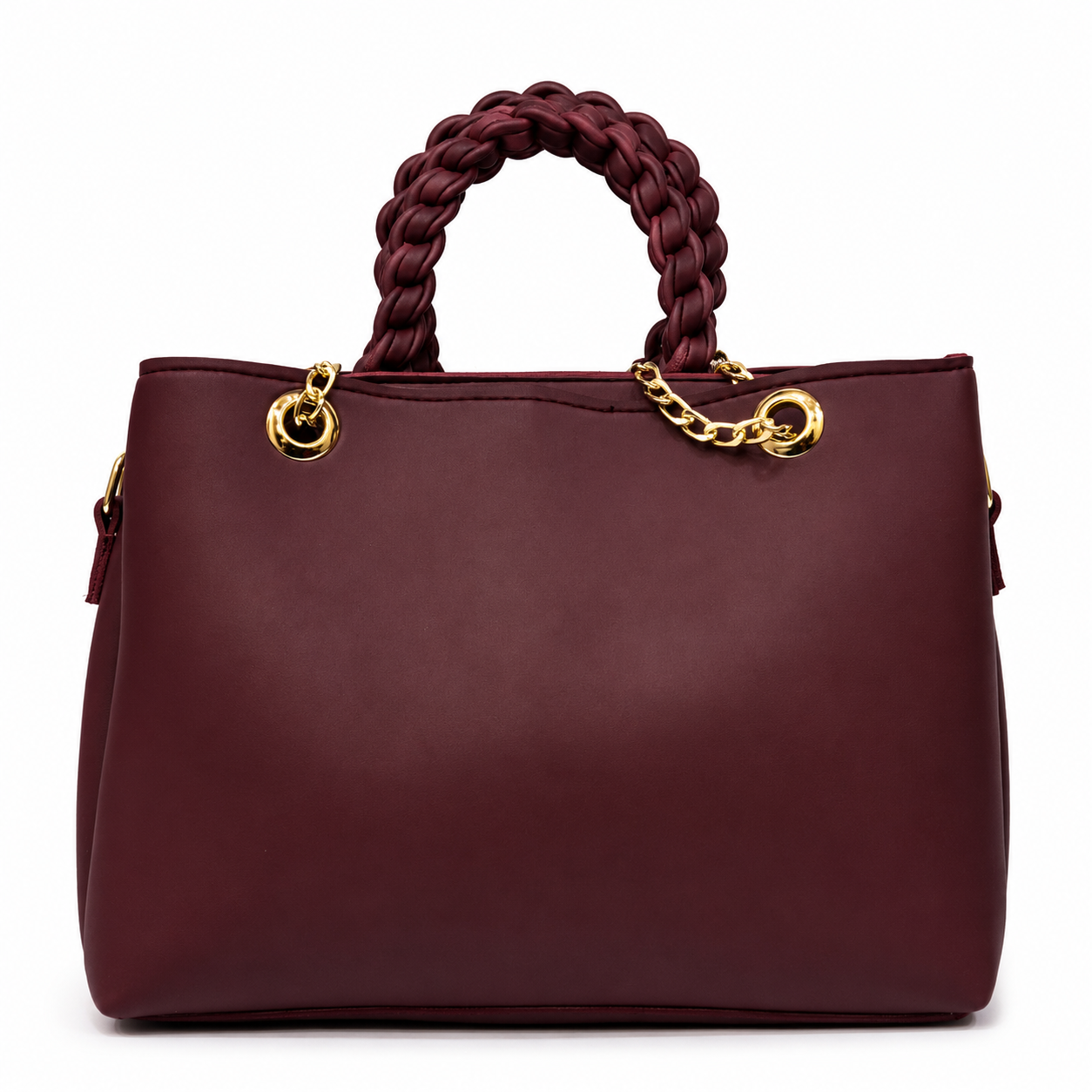 Luxury 3 Piece Women's Shoulder Tote Bag Set with Braided Handle and Bow Charm
